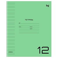 Тетрадь 12л. (уз.лин) BG пластик.обл. "UniTone. Green" 57704