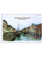 Альбом для рис.40л. Проф-Пресс спираль "Корабли-1" 40-5681 жестк.подлож.