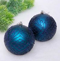 Игрушка ел. "Шар 10см" (2шт) "Загадочная мечта" 201-3697 сапфир