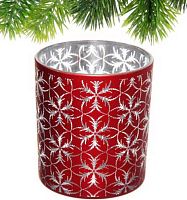 Подсвечник "Фантазия" 201-3863 красный,7*7,8см