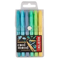 Набор маркеров текст.  6цв. КЛЕРК "Cool mood" 231717 скош.,1-5мм,ПВХ-уп.