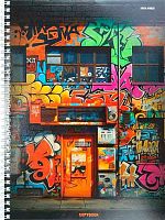 Тетрадь 96л. (клетка) А4 Проф-Пресс спираль "Дом в графити" 96-8364 твин-лак