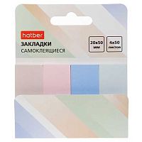 Набор самокл. этикеток-закладок ХАТ 20*50мм,4цв.*50л. "Микс пастель" 090309 бумаж.,прямоуг.,е/подвес