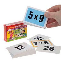 Игра обучающая ХАТ 60*85мм "Ламинированные карточки. Таблица умножения" 31313 64карт.,в коробке
