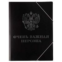 Папка на резинке А4 КОКОС "Герб" 231789 мат.чёрный с рис.,тисн.фольг.,0,40мм