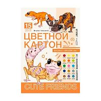 Картон цв. А4 15л.15цв. BV "Милые друзья" 11-415-362