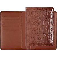 Обложка д/паспорта deVENTE "Belcanto" 1030005 кож.зам.фактур.,коричн.,5отд.д/визиток