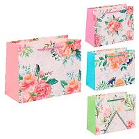 Пакет подар. КОКОС "Цветы" 24*18*10см 253785 горизонт.,мат.лам.,210г/м2