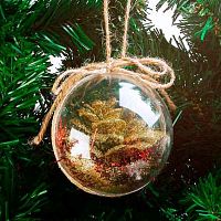 УЦЕНКА Украшение ЛЬДИНКА "Шар с розой" 180062/3 8см серебро пластик