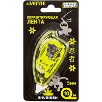 Коррект. лента deVENTE 5мм*10м 4062332 "SuperHero" жёлт.п/прозр.корп.,фронт.аппл.,карт.блист.