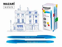 Ручка масл. шар. MAZARI Ultra M-5712-70 синяя, игольчатый узел 1,0мм, п/прозр. цв. пластик. корп.