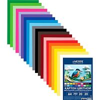 Картон цв. двухстор. тонир. А4 20л.20цв. deVENTE 8114530 пластик.пакет,е/подв.