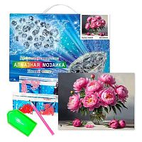 Мозаика алмазная ПГС "Пионы" 20*30см JS50639 полн.выкл.,подрамник