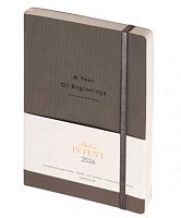 Ежедневник 2026г. А5 176л. INFOLIO кож.зам. "Intent" I1729/grey гибк.обл.на резинке