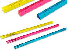 Линейка трёхгранная 20см INTELLIGENT DJ-286 акрил,прозрачн.,асс.,ПВХ-уп.