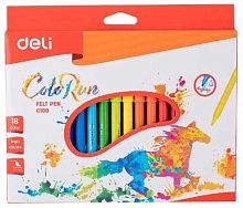 Фломастеры 18цв. DELI "ColoRun" EC10010 (1006034) вент.колп.,к/к,е/подвес