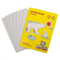 Картон белый А4  8л. Каляка-Маляка КБКМ8 в папке