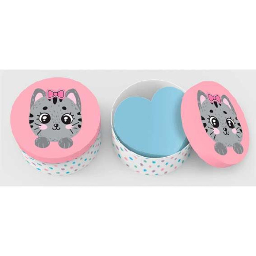 Блок д/записей 70*70мм deVENTE 100% Cute. Cat 700л.,пастел.розов.,в форме сердца,в подар./к 2013000