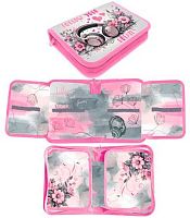 Пенал 1отд. 200*140*40 ОНИКС ПКТ-09-20 MAXI "Розовые наушники" (86927) 2откидн.планки,ткань
