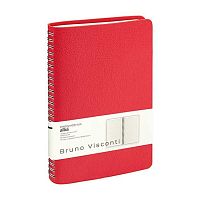 Ежедневник н/д А5 136л. BV кож.зам.спираль "Alba" 3-783/05 красный,беж.бумага