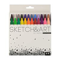 Мелки восковые 24цв. BV (масл.пастель) "Sketch&Art" 31-0007 трёхгр.