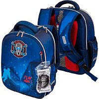 Ранец школьный deVENTE "Junior. Hockey" 7033405 жёсткий,35*27*13см,светоот.эл.,800гр.+брелок