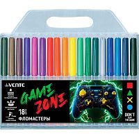 Фломастеры 18цв. deVENTE "Gamer" 5082525 вент.колп.,пластик.блист.