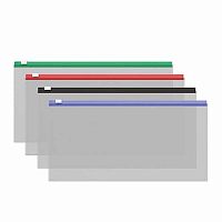 Папка на молнии C6 (175*120мм) EK "Fizzy Clear" 50329 Zip,прозр.цв.молн.,пластик,асс.,120мкм