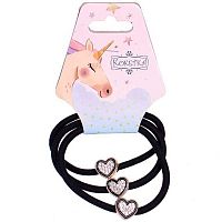 Резинки д/волос "Ежевика-сердечки,чёрный" (3шт) 428-823