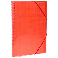 Тетрадь-папка 80л. (клетка) А4 ХАТ пластик.обл. спираль Premium "FolderBook красная" клап.на рез.