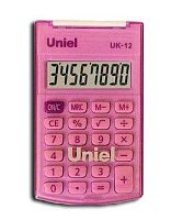 Калькулятор карм.  8разр. Uniel UK-12L пурпурный,102*60*12мм