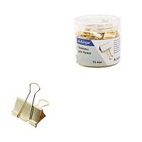 Зажим для бумаг ALINGAR 15мм AL10510 золото