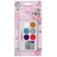 Аквагрим МИЛАЯ ЛЕДИ "Unicorns Beauty" AFPMIX-113934 палетка 6цв,карандаши 6цв.,аппл.