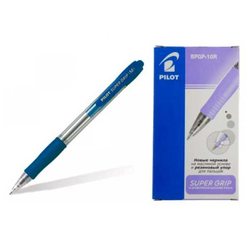 Ручка авт. шар. PILOT BPGP-10R-M-L синяя 1мм,линия письма 0,25мм