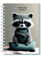 Записная книжка А6 100л. АППЛИКА спираль "Енотик" С0592-138 тв.обл.