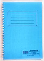 СБ Книга канцелярская (100л. клетка) пластик син. спир.