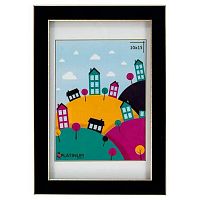 Фоторамка пластик 10*15см Акварель чёрный,ширина багета-14мм