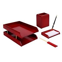 Набор настольный дерев. MDF "Good Sunrise" (4 предм.) M4C-10A (2000709) красн.дерево бордов./чёрн.