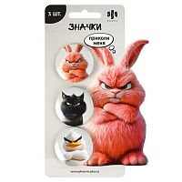 Набор значков ФЕНИКС "Сердитые звери" 71100 (3шт.)