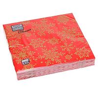 Салфетка бум. НГ Bouquet Home Collection Classic "Золотые снежинки на красном" 57530 3-х сл.(20шт) 