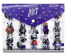 Папка-конверт на кнопке А5 INTELLIGENT "Urban Art" DL-237 прозр.с рис.,пластик,180мкм