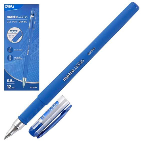 Ручка гелевая DELI "Arris" EG64-BL (1901154) синяя,0,5мм,синий корп.