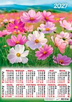 Календарь настенный листовой А2 2027г. ЛИС "Полевые цветы.Нежная космея" ПО-27-131 мел.бум.,80г/м2