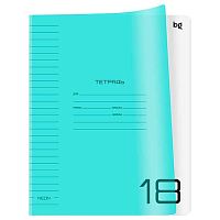 Тетрадь 18л. (линейка) BG пластик.обл. "UniTone. Neon. Голубая" 08936