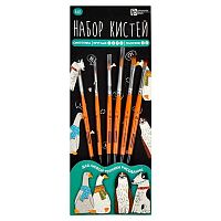 Набор кистей  6шт. ФЕНИКС (нейлон кр.№1,2,3,4 пл.№5,6) "Арт-братва" 66072 дерев.ручка