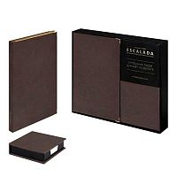 Набор подар. (ежедневник н/д А5 160л. ESCALADA кож.зам. "Шеврет глосс коричн."+подст.с блоком) 70560
