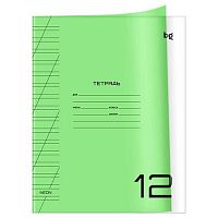 Тетрадь 12л. (кос.лин.) BG пластик.обл. "Однотонный. Неон салатовый" 62292