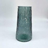 Ваза Микрос "Конус" ч52355 стекл.,H=19,5см,D=10,5*7,6см,фактура "кора",серый