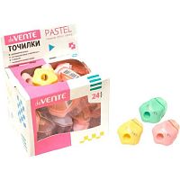 Точилка с контейнером 1отв. deVENTE "Pastel" 4071907 пластик.,в картон. дисплее, в асс.