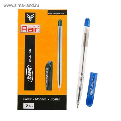 Ручка шар. FLAIR "SMS" F-834 синяя,пластик фото 2
